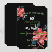 パパ誕生日の招待状 招待状 (正面/裏面)