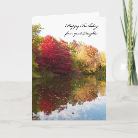 パパ誕生日カード娘から – 秋のシーン カード (正面)