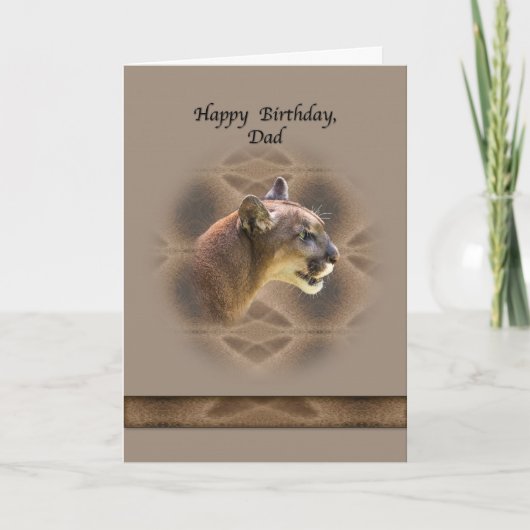 パパ誕生日カード（クーガー付） カード (正面)