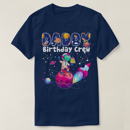 パパ誕生日クルー宇宙誕生日ファミリーTh Tシャツ (デザイン正面)