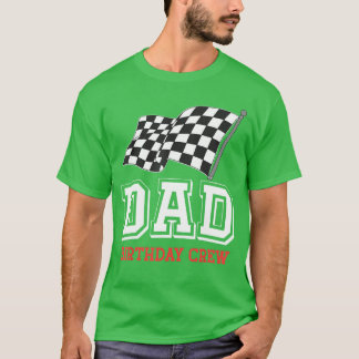 パパ誕生日クルー競走旗レース誕生日パパD Tシャツ