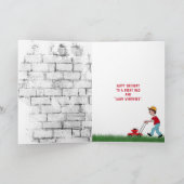 パパ誕生日ゴールデンレトリバーin tシャツ カード (内部)