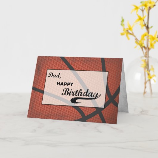 パパ誕生日バスケットボールラージ動揺してスポーツ カード (黄色い花)