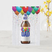 パパ誕生日パーティービールボトル カード (黄色い花)