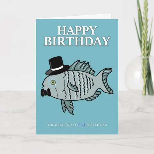 パパ誕生日フィッシュパンジョークカード カード (正面)