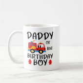 パパ誕生日ボーイファイアートラックトドラー消防士 コーヒーマグカップ (左)