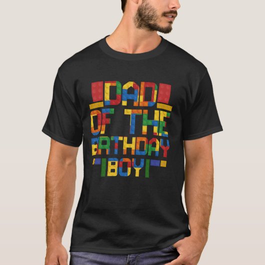 パパ誕生日ボーイマスタービルダー建物ブリックBl Tシャツ (正面)