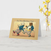パパ誕生日踊りがヴィンテージ カード (黄色い花)