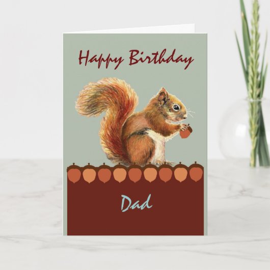 パパ誕生日from Nuts Kids Umous Squirrel Art カード (正面)