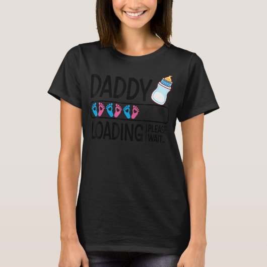 パパ読み込み可愛い足跡を待って Tシャツ (正面)