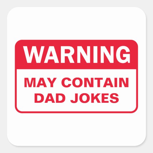 パパ警告ジョークのラベル スクエアシール (正面)