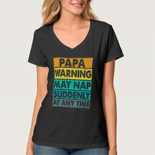 パパ警告ーの昼寝が突然いつでもヴィンテージ Tシャツ (正面)
