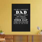 パパ贈与 |あなたは素晴らしいパパ素晴らしギフトアイディア キャンバスプリント (インサイチュ (リビング))
