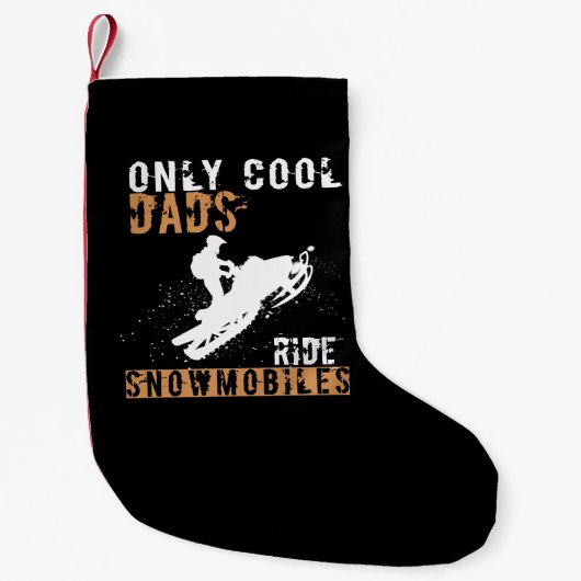 パパ贈与 |スノーモービルに乗クールるパパのみ スモールクリスマスストッキング (正面)