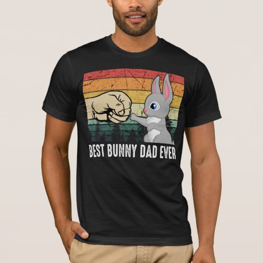 パパ贈与 |ヴィンテージ最高のバニーパパ Tシャツ (正面)
