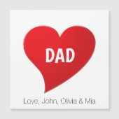 パパ赤いハートパーソナライズされたかわいい磁気カード (正面)