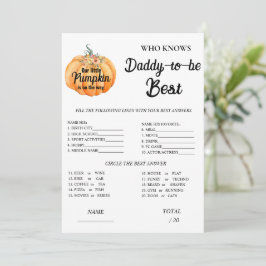 パパ赤ちゃんシャワーゲームを知っているカボチャ 招待状