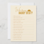 パパ赤ちゃんシャワーゲームカードを知っているボホサン 招待状 (正面)