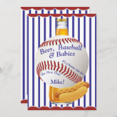 パパ赤ちゃんシャワービール野球とベビー 招待状 (正面/裏面)