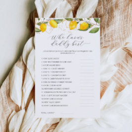 パパ赤ちゃんシャワー最高のゲームを知るレモン