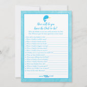 パパ赤ちゃんシャワー最高のゲームを知る青いナウラル 招待状 (正面)