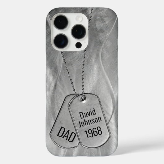 パパ軍隊ドッグタグメタル抽象芸術 Case-Mate iPhoneケース (裏面)
