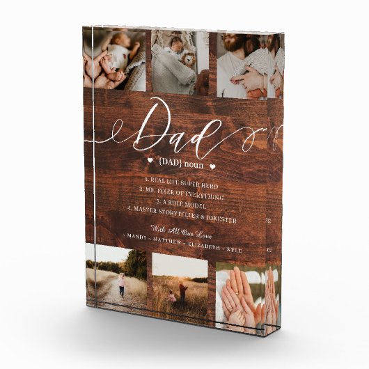 パパ辞書定義フォトコラージュウードグレイン フォトブロック (右)