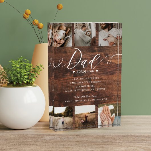 パパ辞書定義フォトコラージュウードグレイン フォトブロック