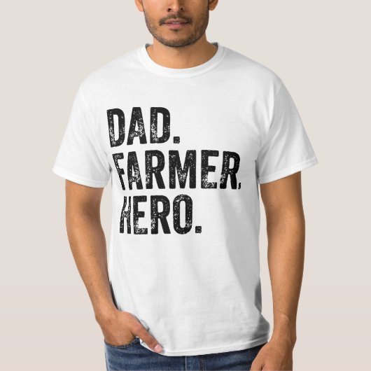 パパ農家ヒーローファーザーズデイ農業 Tシャツ (正面)