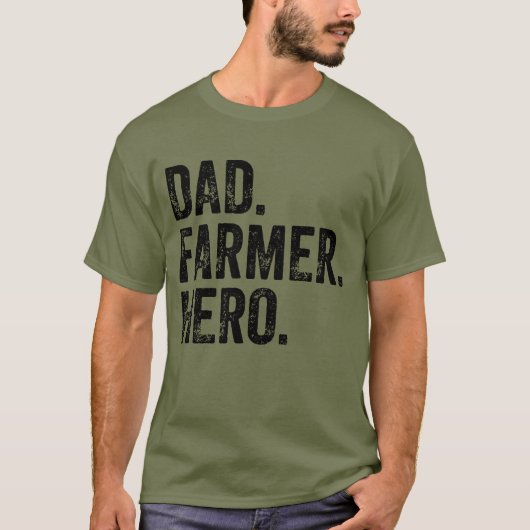 パパ農家ヒーローファーザーズデイ農業 Tシャツ (正面)