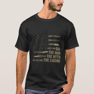 パパ迷彩柄アメリカ国旗のパパザ・神話ザ・レジェンド Tシャツ