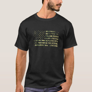 パパ退役軍人USAフラッグ米国退役軍人パパギフトスワ Tシャツ
