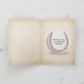 パパ野球こうもり及びグローブ誕生日 カード (内部)