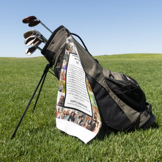 パパ鑑賞 | 父の日22写真コラージュ ゴルフタオル (グリーン)