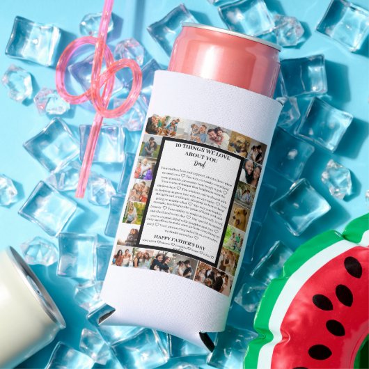 パパ鑑賞 | 父の日22写真コラージュ スリム缶クーラー (インサイチュ 夏)