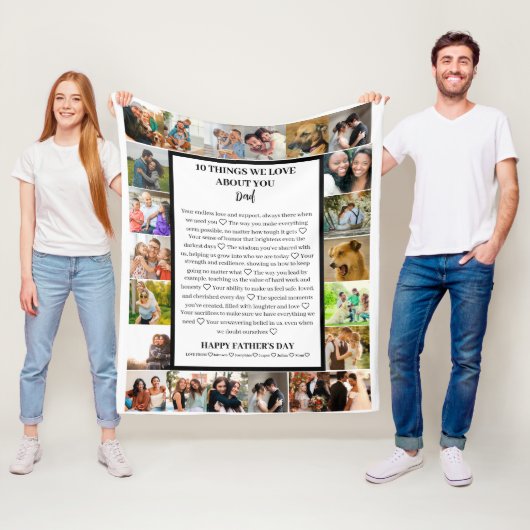 パパ鑑賞 | 父の日22写真コラージュ フリースブランケット (インサイチュ)