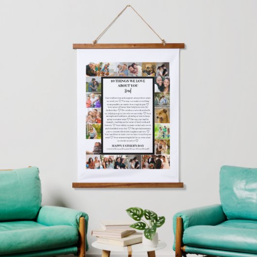 パパ鑑賞 | 父の日22写真コラージュ 吊り下げ型タペストリー (リビング)