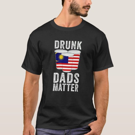 パパ飲物質マレーシア国旗のパパ飲み Tシャツ (正面)
