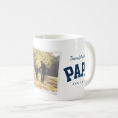 パパ1写真スポーティなネイビー青の父の日 コーヒーマグカップ (正面右)