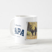 パパ1写真スポーティなネイビー青の父の日 コーヒーマグカップ (正面左)