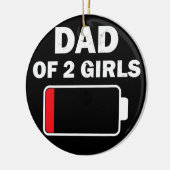 パパ2人の女の子の低バッテリギフト用父の セラミックオーナメント (左)