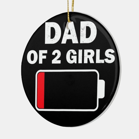 パパ2人の女の子の低バッテリギフト用父の セラミックオーナメント (左)