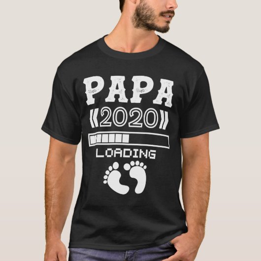 パパ2020妊娠妊婦の父親の負荷 Tシャツ (正面)