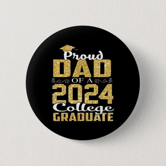 パパ2024大学院大学シャツ卒業 缶バッジ (正面)