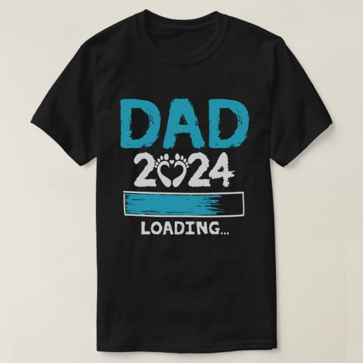 パパ2024妊娠発表を読み込む新しい父 Tシャツ (デザイン正面)