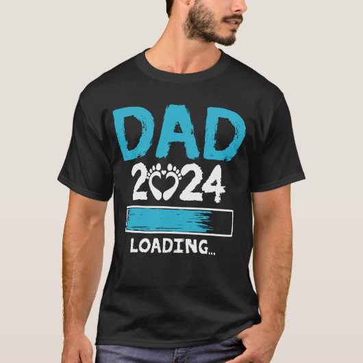 パパ2024妊娠発表を読み込む新しい父 Tシャツ (正面)
