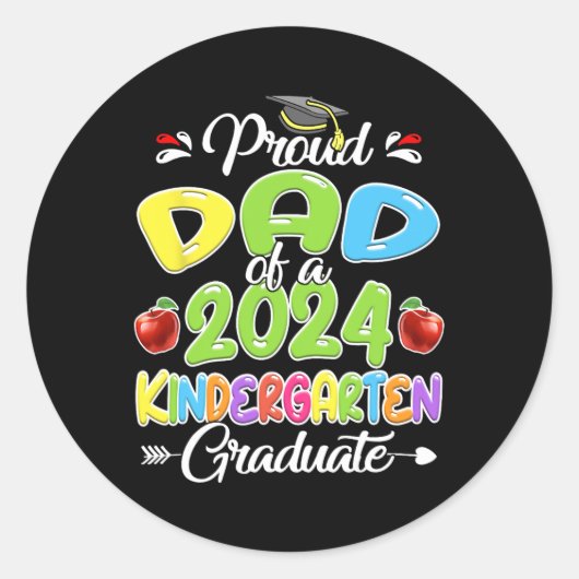 パパ2024 Kinder大学院幼稚園 ラウンドシール (正面)