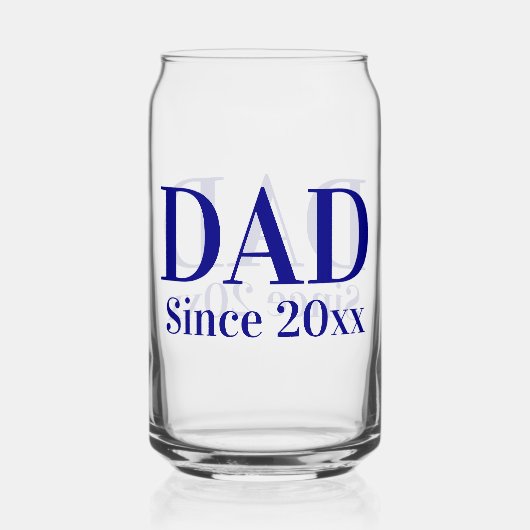 パパ20xxネイビーブルー文字テンプレート ガラス缶 (正面)