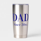 パパ20xxネイビーブルー文字テンプレート 保温保冷タンブラー (背面)