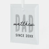 パパ20XXモダンシンプル名門私立校風の ガラスオーナメント (正面左)